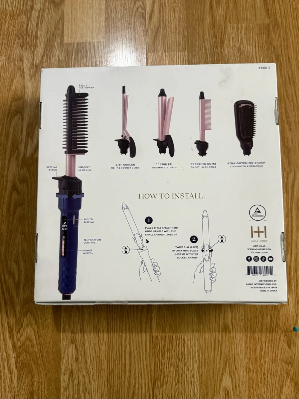 4-in-1 Ceramic Ionic Interchangeable Hair Styler Set - Rose Gold/Black